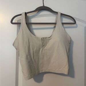 Lululemon Athletica Off White Ribbed Tank Top